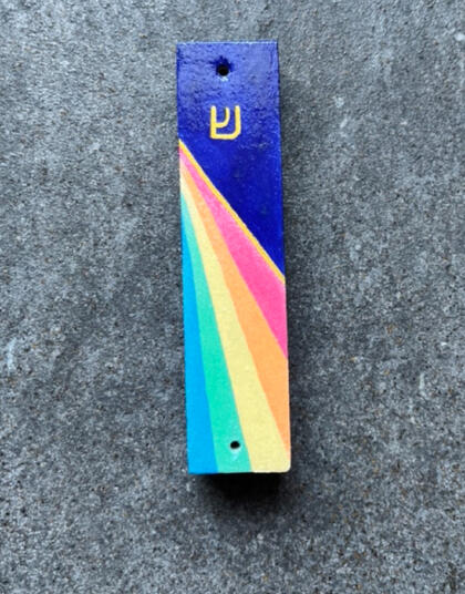 mezuzah case, acrylic on basswood (2025)