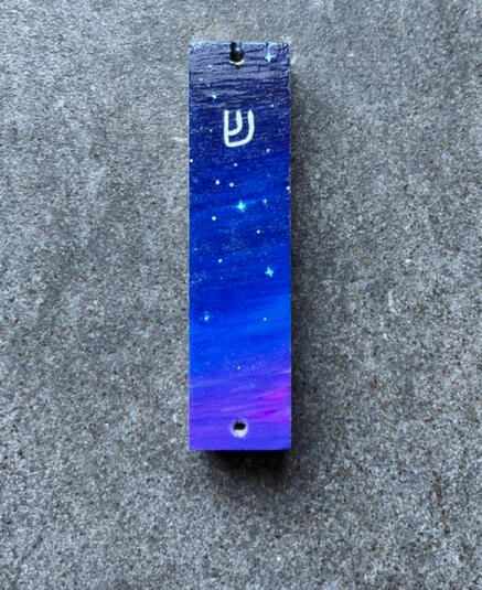 mezuzah case, acrylic on basswood (2025)