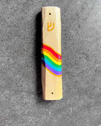 mezuzah case, acrylic on basswood (2024)