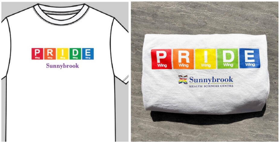 winning design for Sunnybrook pride t-shirt contest (2023)